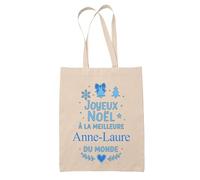 Planetee Tote bag Joyeux noël à la meilleure Anne-Laure - Sac Shopping - Secret santa Cadeau Noël Humour Insolite Collègue