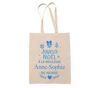 Planetee Tote bag Joyeux noël à la meilleure Anne-Sophie - Sac Shopping - Secret santa Cadeau Noël Humour Insolite Collègue