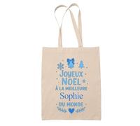Planetee Tote bag Joyeux noël à la meilleure Sophie - Sac Shopping - Secret santa Cadeau Noël Humour Insolite Collègue