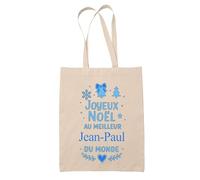 Planetee Tote bag Joyeux noël au meilleur Jean-Paul - Sac Shopping - Secret santa Cadeau Noël Humour Insolite Collègue