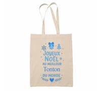 Planetee Tote bag Joyeux noël au meilleur Tonton - Sac Shopping - Secret santa Cadeau Noël Humour Insolite Collègue