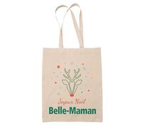 Planetee Tote bag Joyeux noël Belle-Maman Cerf - Sac Shopping - Secret santa Cadeau Noël Humour Insolite Collègue