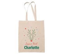 Planetee Tote bag Joyeux noël Charlotte Cerf - Sac Shopping - Secret santa Cadeau Noël Humour Insolite Collègue