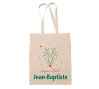 Planetee Tote bag Joyeux noël Jean-Baptiste Cerf - Sac Shopping - Secret santa Cadeau Noël Humour Insolite Collègue