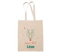 Planetee Tote bag Joyeux noël Léon Cerf - Sac Shopping - Secret santa Cadeau Noël Humour Insolite Collègue