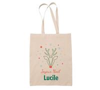 Planetee Tote bag Joyeux noël Lucile Cerf - Sac Shopping - Secret santa Cadeau Noël Humour Insolite Collègue