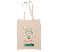 Planetee Tote bag Joyeux noël Martin Cerf - Sac Shopping - Secret santa Cadeau Noël Humour Insolite Collègue