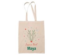 Planetee Tote bag Joyeux noël Maya Cerf - Sac Shopping - Secret santa Cadeau Noël Humour Insolite Collègue