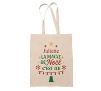Planetee Tote bag Juliette Magie de noël Sapin - Sac Shopping - Secret santa Cadeau Noël Humour Insolite Collègue