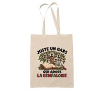 Planetee Tote Bag Juste un gars qui adore la généalogie | Sac de Plage en Toile de Coton Épaule | Idée Cadeau Généalogiste Homme Papa Anniversaire Noël | Imprimé en Bretagne