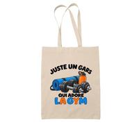 Planetee Tote Bag Juste un gars qui adore la gym | Sac de Plage en Toile de Coton Épaule | Idée Cadeau Gymnaste Homme Papa Anniversaire Noël | Imprimé en Bretagne