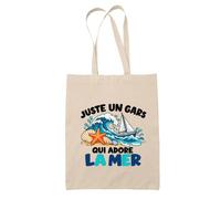 Planetee Tote Bag Juste un gars qui adore la mer | Sac de Plage en Toile de Coton Épaule | Idée Cadeau Amoureux de L'Océan Homme Papa Anniversaire Noël | Imprimé en Bretagne