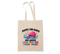 Planetee Tote Bag Juste un gars qui adore la natation synchronisée | Sac de Plage en Toile de Coton Épaule | Idée Cadeau Nageur Homme Papa Anniversaire Noël | Imprimé en Bretagne