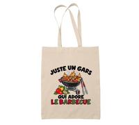 Planetee Tote Bag Juste un gars qui adore le barbecue | Sac de Plage en Toile de Coton Épaule | Idée Cadeau Homme Papa Anniversaire Noël | Imprimé en Bretagne