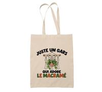 Planetee Tote Bag Juste un gars qui adore le macramé | Sac de Plage en Toile de Coton Épaule | Idée Cadeau Artisan Homme Papa Anniversaire Noël | Imprimé en Bretagne