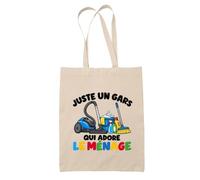 Planetee Tote Bag Juste un gars qui adore le ménage | Sac de Plage en Toile de Coton Épaule | Idée Cadeau Maniaque du Ménage Homme Papa Anniversaire Noël | Imprimé en Bretagne