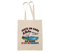 Planetee Tote Bag Juste un gars qui adore le saut en parachute | Sac de Plage en Toile de Coton Épaule | Idée Cadeau Parachutiste Homme Papa Anniversaire Noël | Imprimé en Bretagne