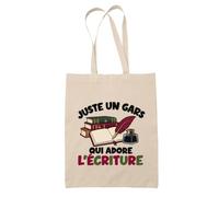 Planetee Tote Bag Juste un gars qui adore l'écriture | Sac de Plage en Toile de Coton Épaule | Idée Cadeau Écrivain Homme Papa Anniversaire Noël | Imprimé en Bretagne
