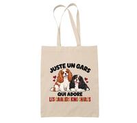 Planetee Tote Bag Juste un gars qui adore les cavaliers King Charles | Sac de Plage en Toile de Coton Épaule | Idée Cadeau Papa de Chien Homme Papa Anniversaire Noël | Imprimé en Bretagne
