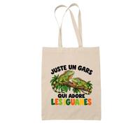 Planetee Tote Bag Juste un gars qui adore les iguanes | Sac de Plage en Toile de Coton Épaule | Idée Cadeau Amoureux des Animaux Homme Papa Anniversaire Noël | Imprimé en Bretagne