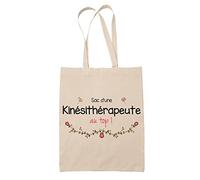Planetee Tote Bag Kinésithérapeute au Top | Idée Cadeau Collègue Travail Retraite Sac Cabas Réutilisable