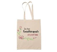 Planetee Tote Bag Kinésithérapeute d'Exception | Idée Cadeau Collègue Travail Retraite Sac Cabas Réutilisable
