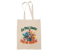 Planetee Tote Bag La pole dance c'est ma thérapie | Sac de Plage en Toile de Coton Épaule | Idée Cadeau Homme Femme Anniversaire Noël | Imprimé en Bretagne