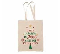 Planetee Tote bag Laura Magie de noël Sapin - Sac Shopping - Secret santa Cadeau Noël Humour Insolite Collègue
