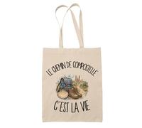 Planetee Tote Bag Le chemin de Compostelle c'est la vie | Sac de Plage en Toile de Coton Épaule | Idée Cadeau Pèlerin Pèlerine Homme Femme Anniversaire Noël | Imprimé en Bretagne