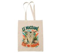 Planetee Tote Bag Le macramé c'est ma thérapie | Sac de Plage en Toile de Coton Épaule | Idée Cadeau Homme Femme Anniversaire Noël | Imprimé en Bretagne