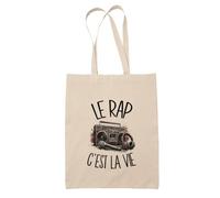 Planetee Tote Bag Le Rap C'est La Vie | Sac de Plage en Toile de Coton Épaule | Idée Cadeau Femme Maîtresse Anniversaire Noël | Imprimé en Bretagne