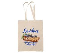 Planetee Tote Bag Les échecs, toujours une bonne idée | Sac de Plage en Toile de Coton Épaule | Idée Cadeau Joueur et Joueuse D'Échecs Homme Femme Anniversaire Noël | Imprimé en Bretagne