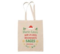 Planetee Tote bag Marie-Laure Liste des enfants sages - Sac Shopping - Secret santa Cadeau Noël Humour Insolite Collègue