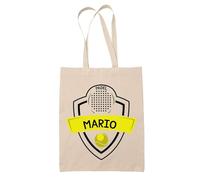 Planetee Tote bag Mario Joueur de padel - Sac Cabas Cadeau Papa Anniversaire Noël