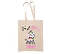 Planetee Tote bag Marion Bas les pattes Licorne | Sac en toile coton Original Cadeau Anniversaire Noël Humour fête des mères