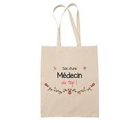 Planetee Tote Bag Médecin au Top | Idée Cadeau Collègue Travail Retraite Sac Cabas Réutilisable