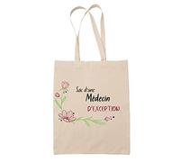 Planetee Tote Bag Médecin d'Exception | Idée Cadeau Collègue Travail Retraite Sac Cabas Réutilisable