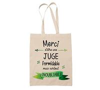 Planetee Tote Bag Merci Juge Inoubliable | Idée Cadeau Collègue Travail Retraite Sac Cabas Réutilisable