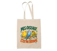 Planetee Tote Bag Mes oiseaux c'est ma thérapie | Sac de Plage en Toile de Coton Épaule | Idée Cadeau Homme Femme Anniversaire Noël | Imprimé en Bretagne