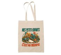 Planetee Tote Bag Mes petits-enfants c'est ma thérapie | Sac de Plage en Toile de Coton Épaule | Idée Cadeau Homme Femme Anniversaire Noël | Imprimé en Bretagne