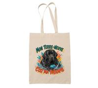Planetee Tote Bag Mon Terre-Neuve c'est ma thérapie | Sac de Plage en Toile de Coton Épaule | Idée Cadeau Homme Femme Anniversaire Noël | Imprimé en Bretagne