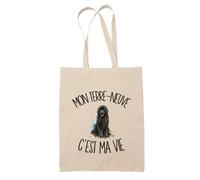 Planetee Tote Bag Mon Terre-Neuve C'est Ma Vie | Sac de Plage en Toile de Coton Épaule | Idée Cadeau Femme Maîtresse Anniversaire Noël | Imprimé en Bretagne