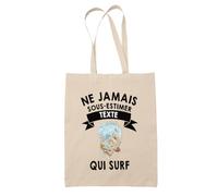 Planetee Tote Bag Ne Sous-Estimez Pas Surf Personnalisable Prénom Idée Cadeau