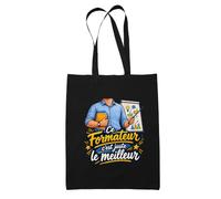 Planetee Tote Bag Noir Formateur C'est juste le Meilleur Métier | Sac en Coton 10 L 37 × 42 cm avec Anses Longues | Courses Bureau Shopping | Cadeau Anniversaire