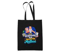 Planetee Tote Bag Noir Responsable Rh C'est juste la Meilleure Métier | Sac en Coton 10 L 37 × 42 cm avec Anses Longues | Courses Bureau Shopping | Cadeau Anniversaire
