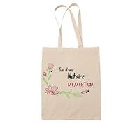 Planetee Tote Bag Notaire d'Exception | Idée Cadeau Collègue Travail Retraite Sac Cabas Réutilisable