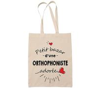 Planetee Tote bag Orthophoniste adorée femme | Idée Cadeau Sac cabas Bandoulière, Sac de Plage | Imprimé en France