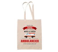 Planetee Tote bag Papa Ambulancier | Sac en toile fourre-tout coton Original Cadeau Anniversaire Noël Humour Fête des Pères