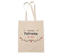 Planetee Tote Bag Patronne au Top | Idée Cadeau Collègue Travail Retraite Sac Cabas Réutilisable