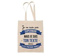 Planetee Tote Bag personnalisable | Sac coton cabas réutilisable prénom nom métier personnalisé | Idée cadeau customisable, Superhéros